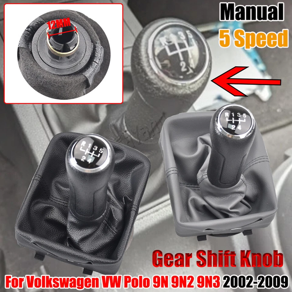 MT 5 Speed For VW Polo 9N 9N2 9N3 2002-2009 Gear Shift Knob Lever Shifter Boot - Image 2 of 4