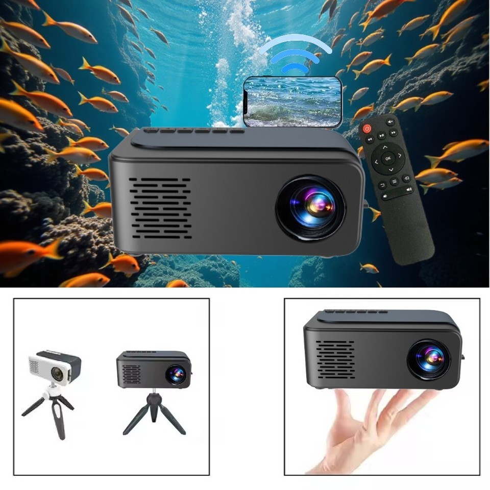 480X360 Mini Projector with Tripod, Mirror WIFI, 1080P Full HD ...