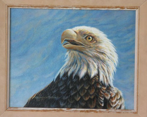 BONNIE MOE RUSSELL Wildlife Painter Eagle #1 & #2 Framed Acrylic Paintings 1991 - Picture 11 of 11