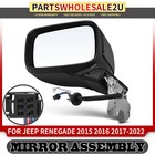 Driver Black Power Heater Mirror w/Power Adjust & Turn Signal for Jeep Renegade