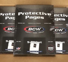 Box of 100 BCW 9-Pocket Pages Holds up to nine 2½" x 3½" cards (#CS105)