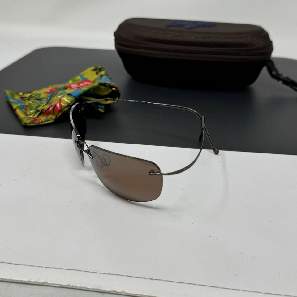 Lentes polarizadas Maui Jim Kapalua MJ 502 02 Titanium Flex Sport Frame HCL bronce Foto 3 de 4