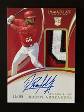 2020 Immaculate Collection Red Randy Arozarena Jersey Auto RC Serial #/66 🔥🔥🔥