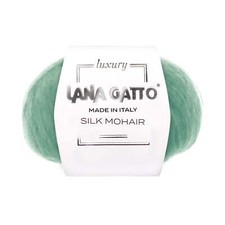 Knäuel Silk Mohair, Wolle Katze Luxury Line - Grünton
