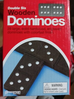 2 Sets Of Pressman Toy Double Six Wooden Dominoes, 28 Pieces X2 Dominoes New