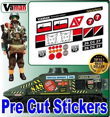 Vaman Vintage Action Man Maßstab 1/6 vorgeschnittene Aufkleber Cherilea Cub Patrol