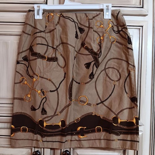 Talbots Equestrian Tan Skirt - Size 10 Petite - Picture 2 of 4