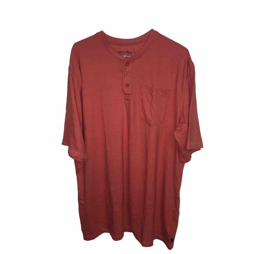 NUEVO Lincoln Outfitters Hombre’s 3XLT NARANJA Camisa Mangas Cortas 3 Botones Pullover - Imagen 3 de 11