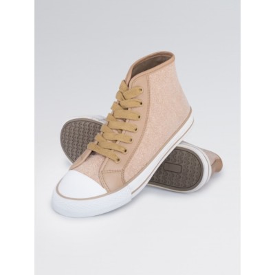 1st Position High Top Sneaker Glitter in Rose UK Size - Main Image