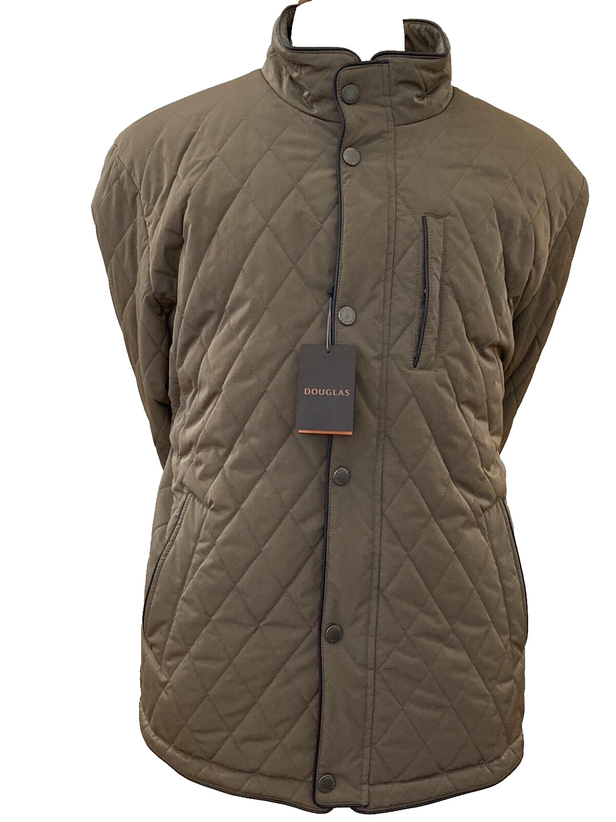 Men's Quilted Khaki 'Carson' Jacket Size 46" by Douglas & Grahame