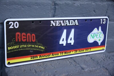 2013 NEVADA  License Plate * NPCC * NO. # 44 *   RENO , NV