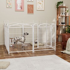 Dog Playpen Indoor 32 inch 8 Panels Metal Dog Pen Pet Dog Fence Outdoor