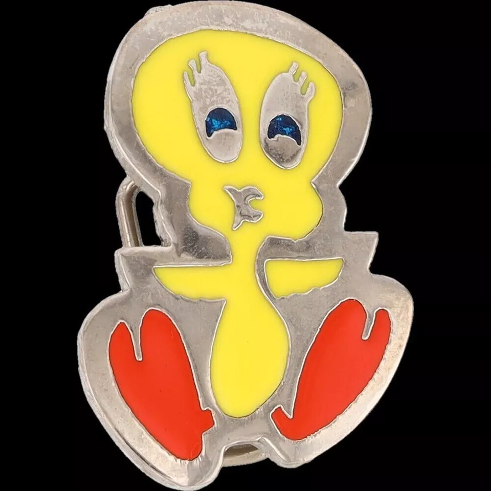 Tweety Bird Looney Tunes 卡通人物 Wb 80s NOS 复古皮带扣 — 第 3/4 张图片