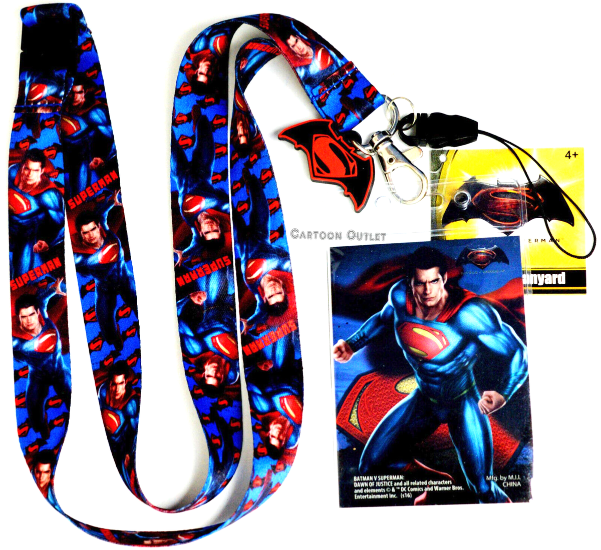 Superman Superhero Lanyard Key Chain ID Badge Holder | eBay