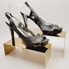 Nine West Gondort Black Leather Strappy Slingback High Heel Sandals Size 9M