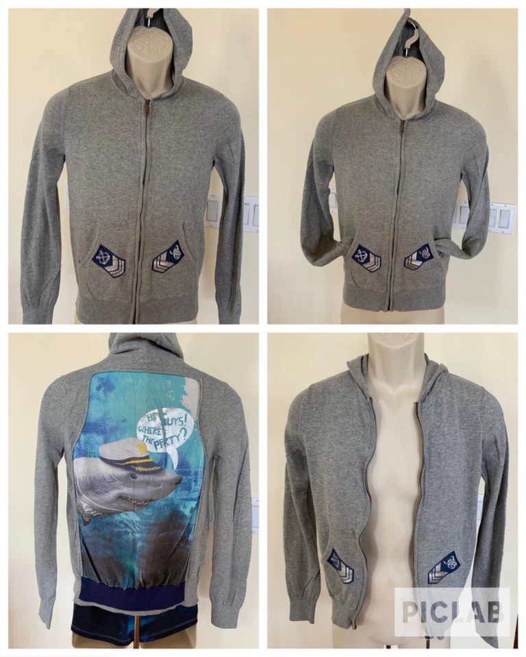 John Galliano Boys 12 14 3PC Outfit Set Hoodie Jacket T-Shirt Top Shorts Bottom - Image 4 of 4