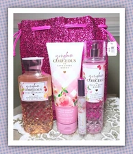 Bath & Body Works GINGHAM GORGEOUS Shower Gel Body Cream Perfume Mist Cinch Bag