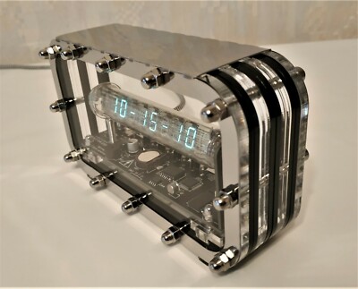 Nixie clock FREE SHIPPING nixie tube clock handmade vintage desk VFD IV-18 NOS