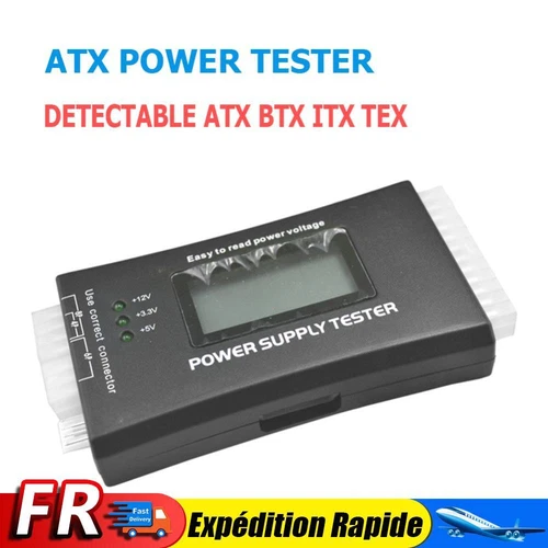 Testeur d'alimentation d'ordinateur avec écran LCD 20/24 broches, mesure pour 