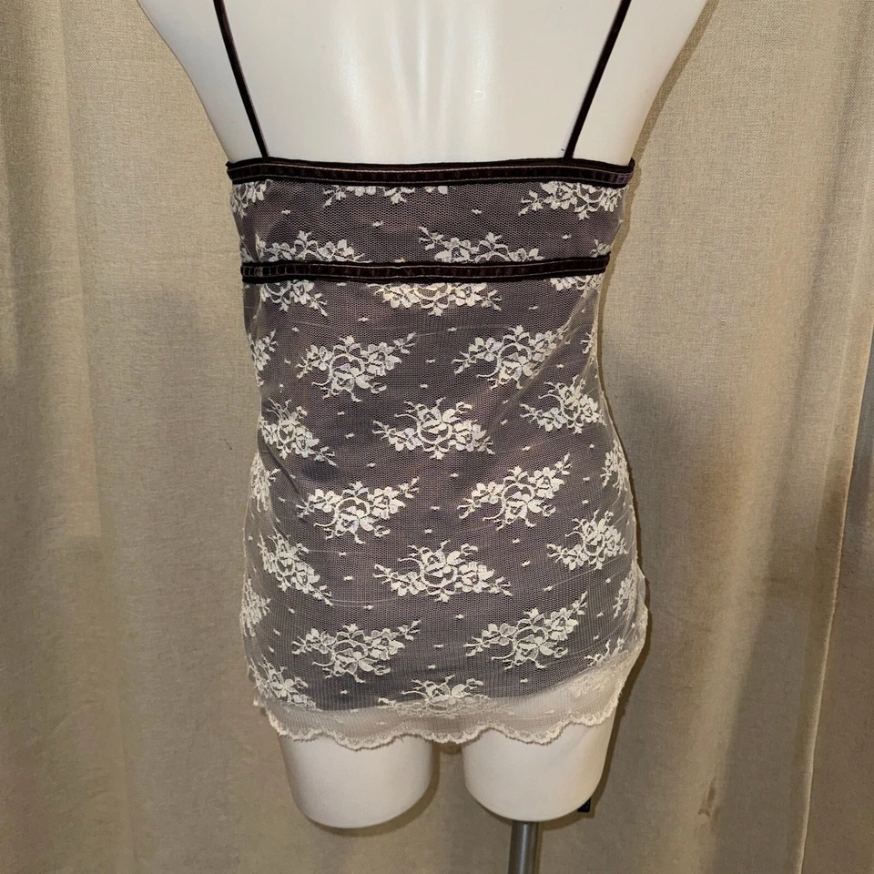 Винтажный Y2K George Cottagecore Babydoll кружева Майка размер маленький - Изображение 2 из 4