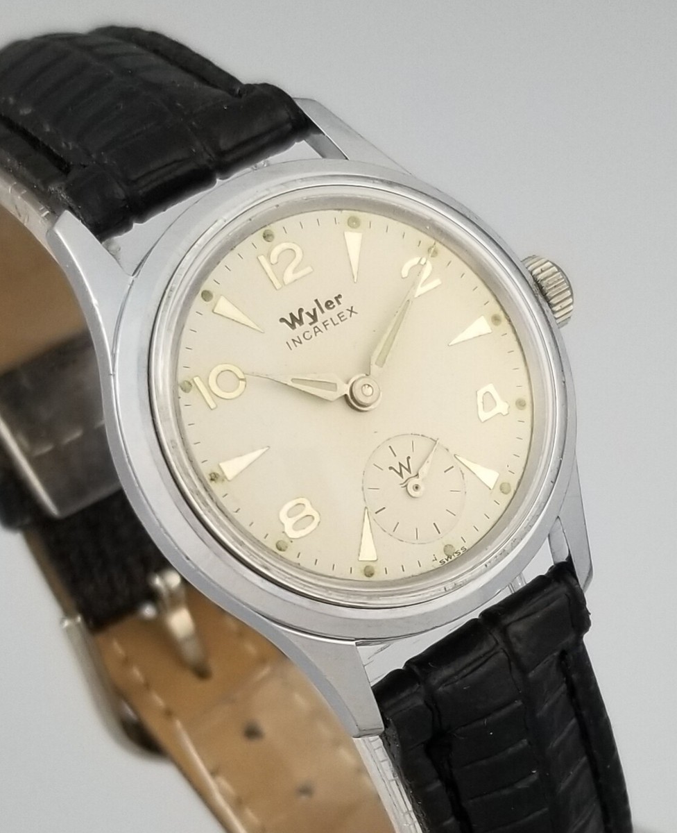 Montre Vintage Wyler Incaflex - Mécanique Manuelle, 17 Rubis, Boîtier Acier - Années 50