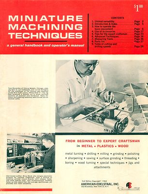 Unimat Lathe DB200 Manual, Parts List, Machining Techniques, PDF Computer Format