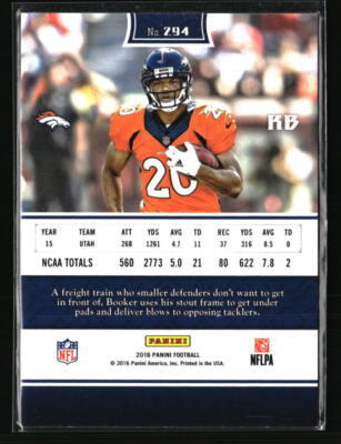 Devontae Booker 2016 Panini Blue #294 RC Football Card /99 | eBay