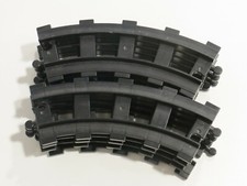 Lego Duplo / 8 gebogene, schwarze Schienen 