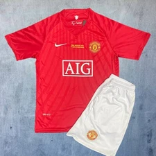 2018 Manchester United Kids Retro Home Soccer Kit - Cristiano Ronaldo Edition