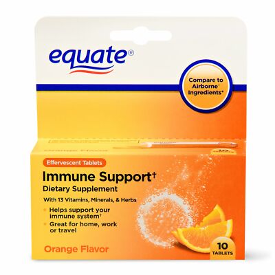 Equate Immune Support Dietary Supplement, Orange, 1000mg Dosage 10 Ct