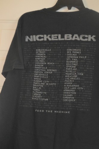 VTG Y2K NICKELBACK BAND CONCERT T SHIRT FEED THE MACHINE TOUR BLACK MENS LARGE - Picture 10 of 14