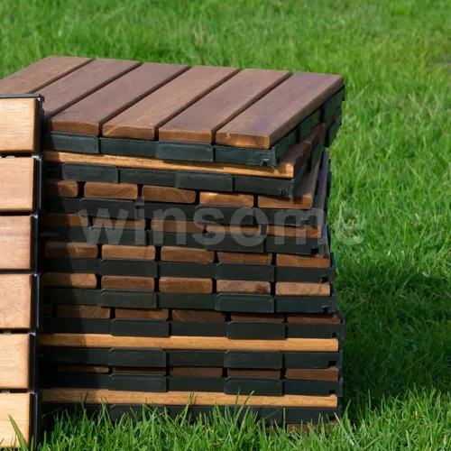 interlocking wooden decking tiles 30x30cm outdoor patio garden floor terrace image 8
