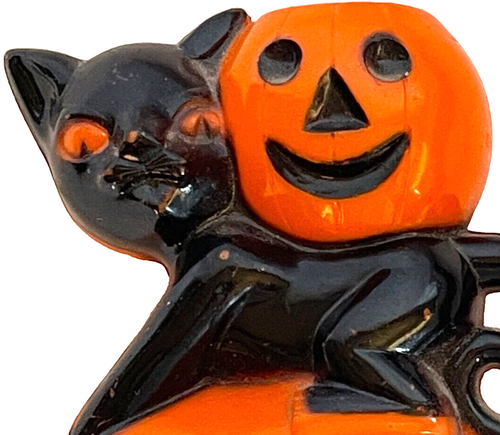 Halloween Gatto/Zucca Rosbro Plastica Pro R.I. Porta Caramelle Nero Gatto/Zucca 3" - Foto 2 di 9