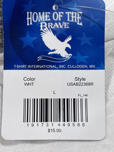 American Flag Men’s White T-Shirt Short Sleeve Patriotic Size Large NEW - Picture 9 of 11