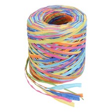Raffia Ribbon, 87 Yard Natural Raffia Paper String, Yellow, Orange, Blue, Pink