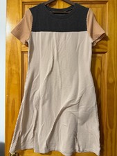 Women's elegant black and tan dress, size Small, Pre-owned sale
