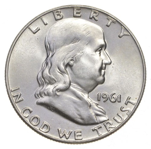 Choice Unc 1961 D Franklin Half Dollar Gem BU From Original Roll *6398