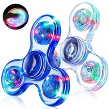 Fidget Spinner 2 Pack, Light up Sensory Toys Adults Small, White blue