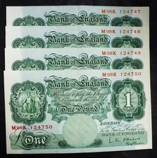 4 sequential O'Brien pound notes in good grade M98K-------