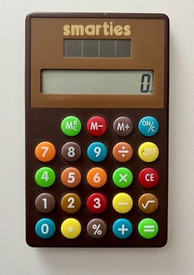 Vintage Nestle Smarties Taschenrechner 90er Jahre Werbung Sammlerstück 