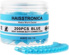 Blue Heat Shrink Butt Connectors 16-14 AWG 200PCS Tinned Red Copper Marine