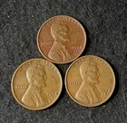1938 D (3 Coins) Lincoln Wheat Pennies- Free Shipping