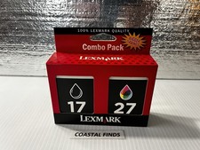 Lexmark 17 27 Black Tri-Color Ink Cartridge Set of 2 OEM NEW Sealed X1100 X1200
