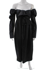 Aje Womens Valentina Bow Midi Dress - Black Size 4