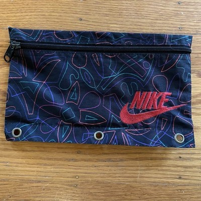 Vintage 90s 1995 Nike Mead Pencil Bag Pouch Three Ring Binder Zipper