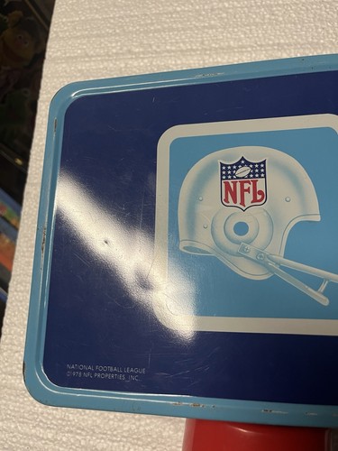 Collectable 1978 NFL Metal Lunch Box w/ Thermos National & American Conferences - Picture 7 of 12