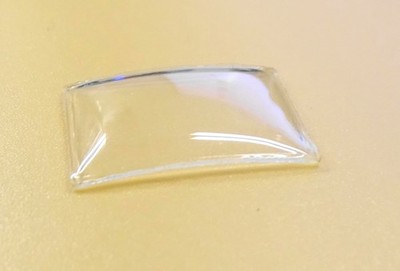 UHRGLAS RECHTECKIG 24 x 19,5 mm GEBOGEN 2 SEITEN OBEN ABGERUNDET Ht. 2,90 mm