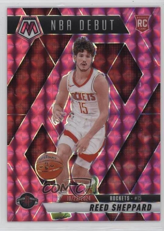 2024-25 Panini Mosaic NBA Debut Pink Prizm /175 Reed Sheppard #252 Rookie RC