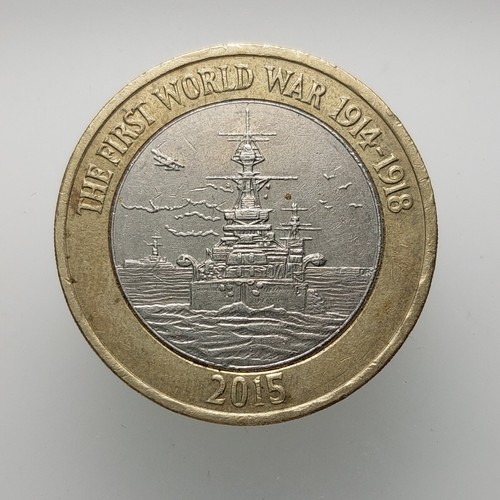 2015 UK £2 Coin – Royal Navy – WWI Centenary Series – Elizabeth II Z2555 - Picture 3 of 4