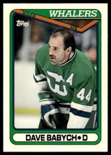 1990-91 TOPPS NHL HOCKEY NM/M Trading Card #328 🤩 DAVE BABYCH, Hartford Whalers